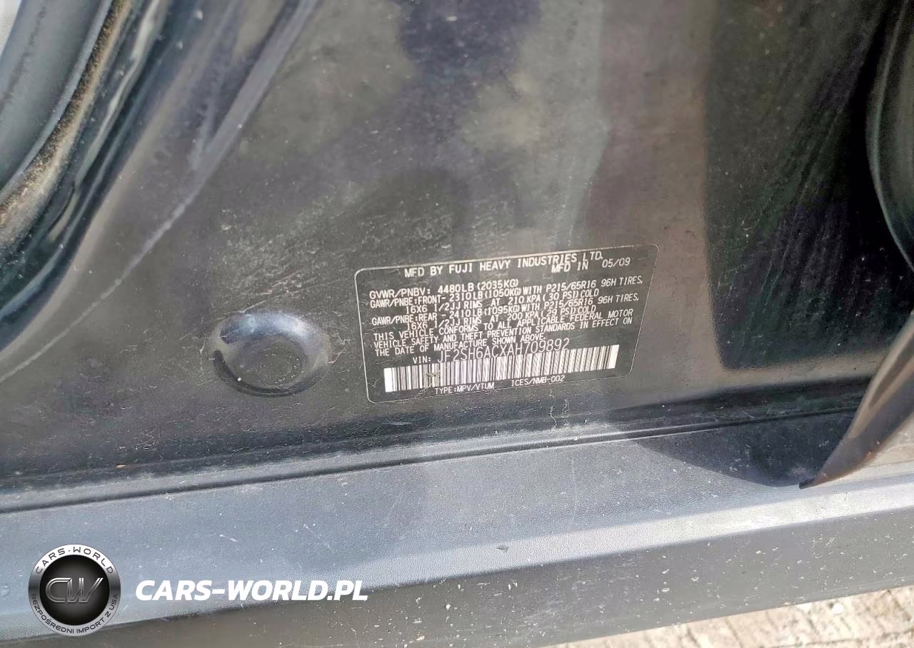 2010 Subaru Forester 2.5X VIN:JF2SH6ACXAH709892 - 13