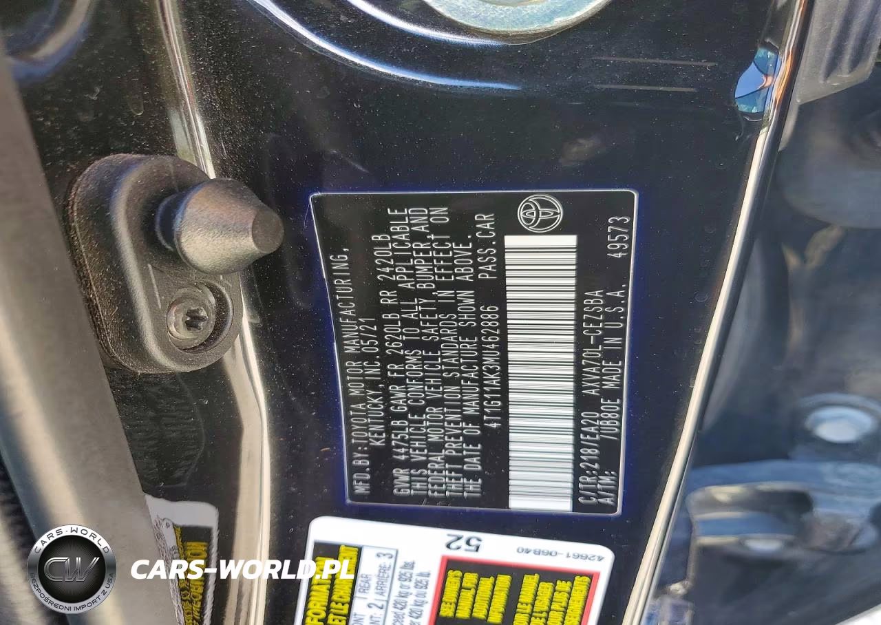 2021 Toyota Camry Se VIN:4T1G11AK3MU462886 - 13