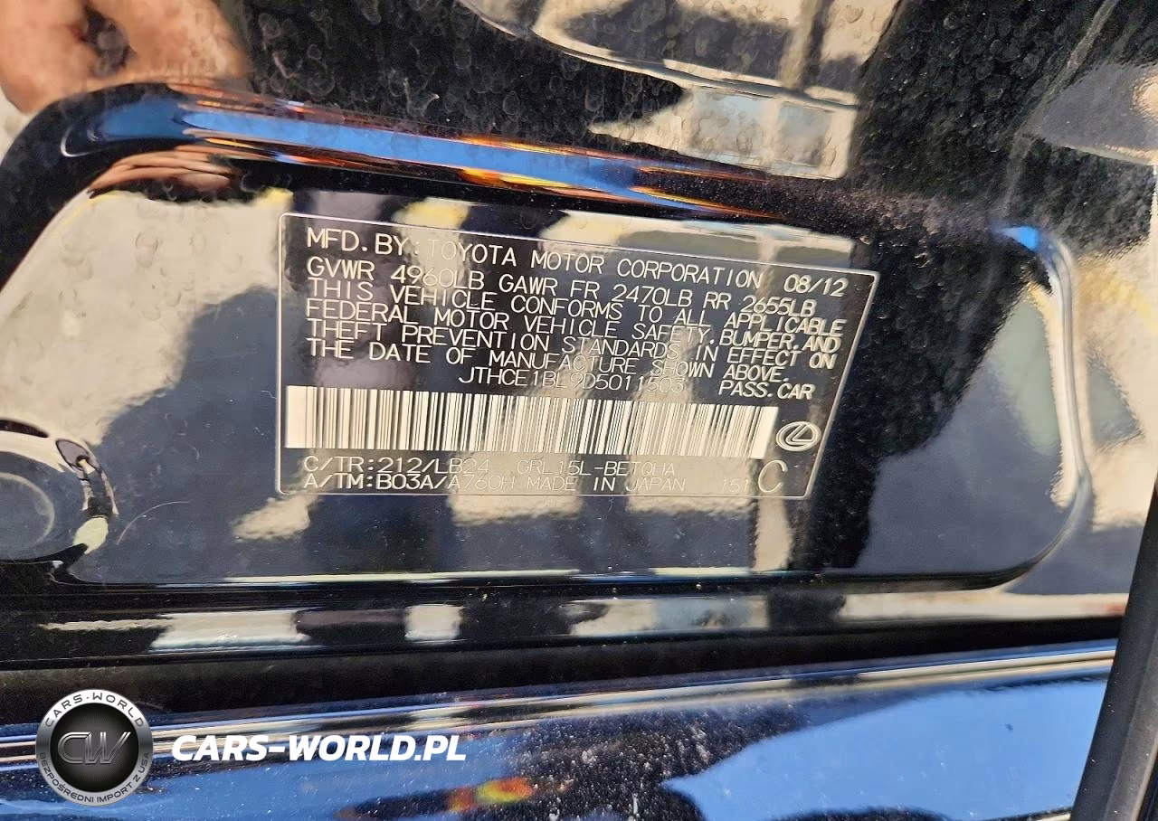 2013 Lexus Gs 350 VIN:JTHCE1BL9D5011503 - 12