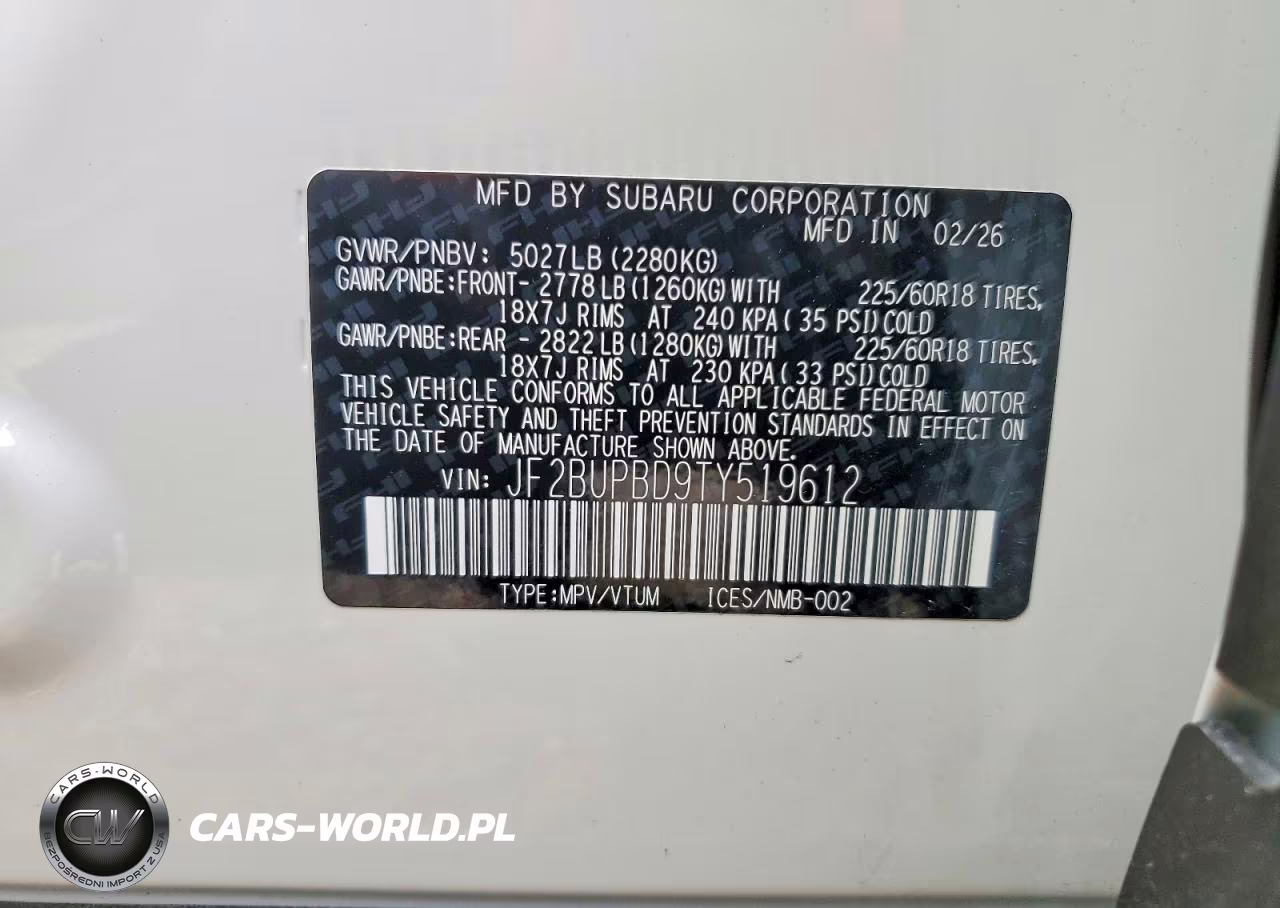 2026 Subaru Outback Premium VIN:JF2BUPBD9TY519612 - 13