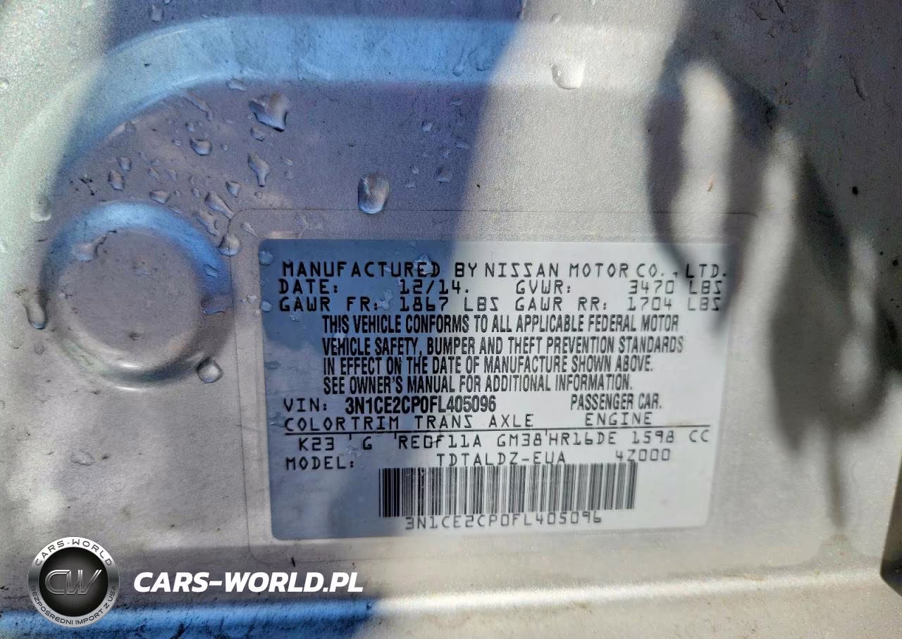 2015 Nissan Versa Note Sv VIN:3N1CE2CP0FL405096 - 12