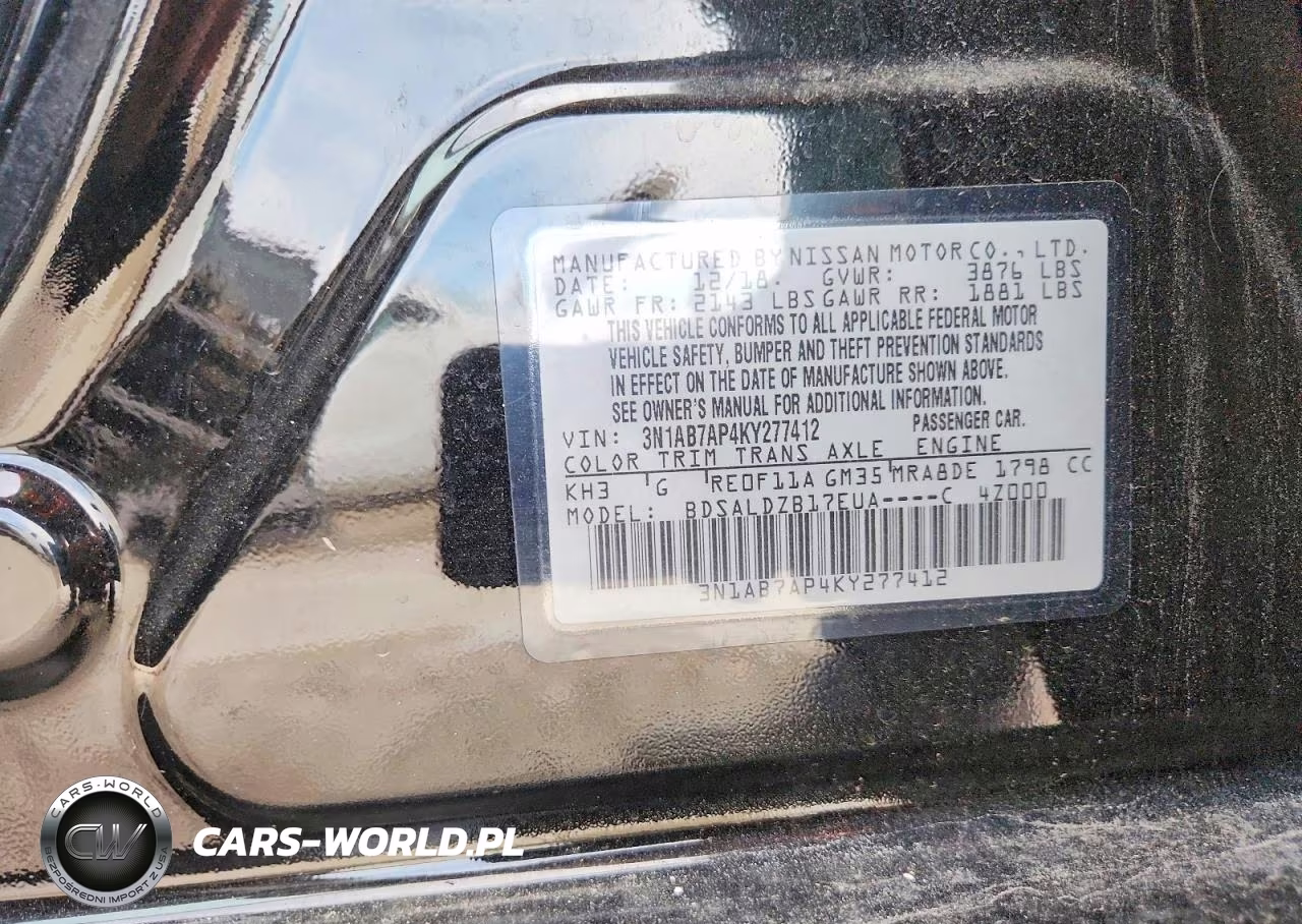 2019 Nissan Sentra Sv VIN:3N1AB7AP4KY277412 - 12