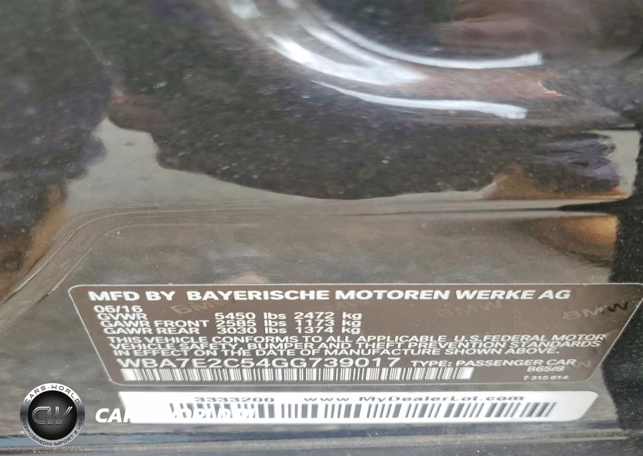 2016 BMW 740 I VIN:WBA7E2C54GG739017 - 12