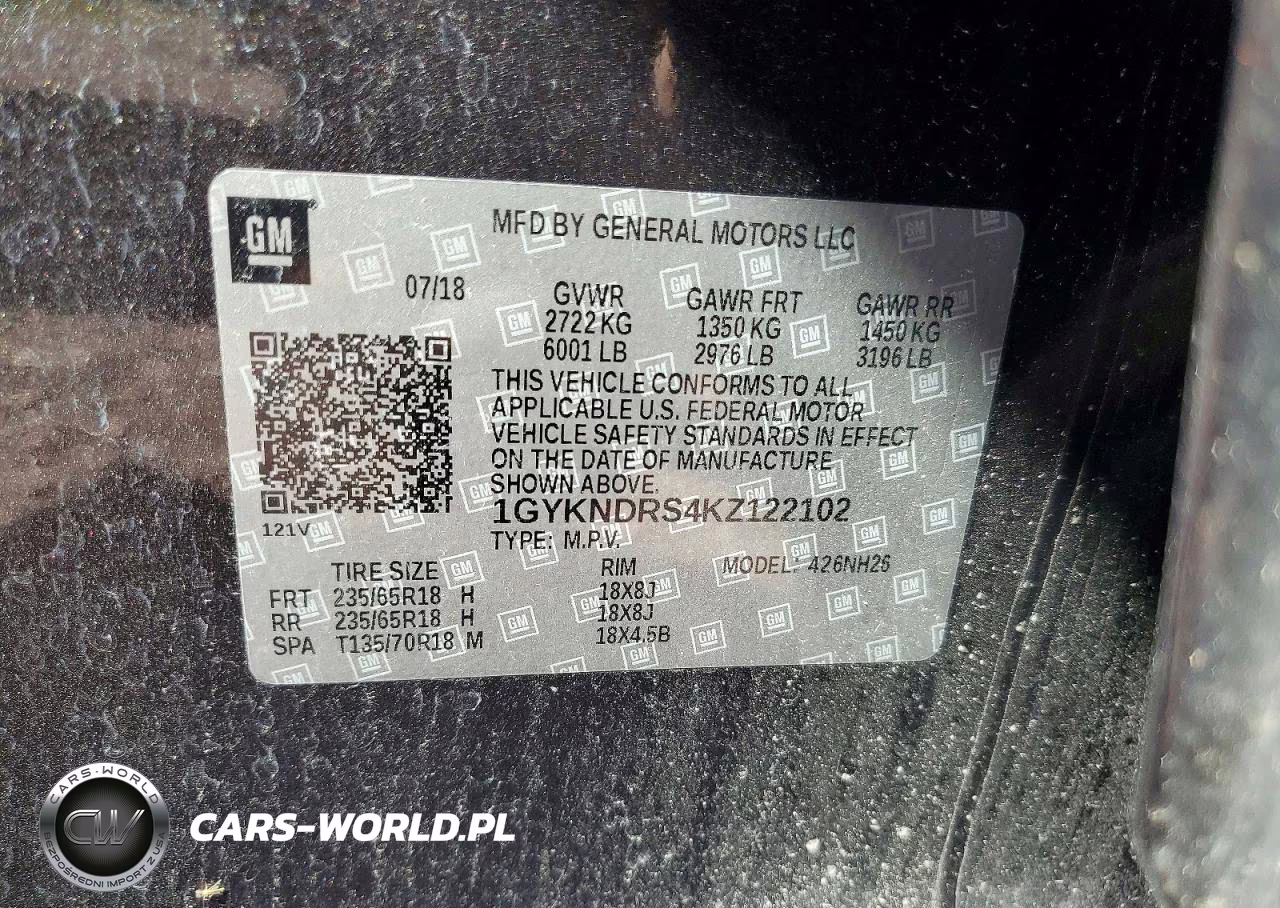 2019 Cadillac Xt5 Luxury VIN:1GYKNDRS4KZ122102 - 13