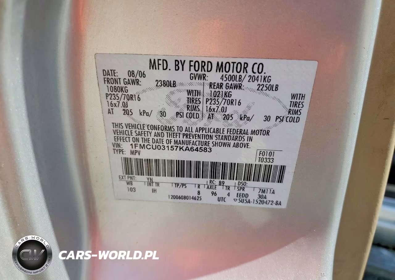 2007 Ford Escape Xlt VIN:1FMCU03157KA64583 - 14