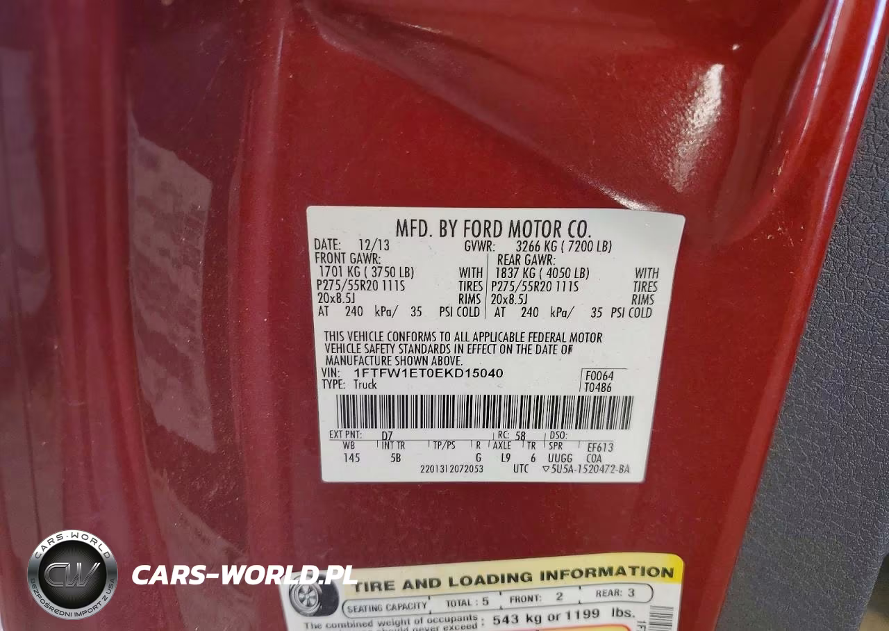 2014 Ford F150 Supercrew VIN:1FTFW1ET0EKD15040 - 12