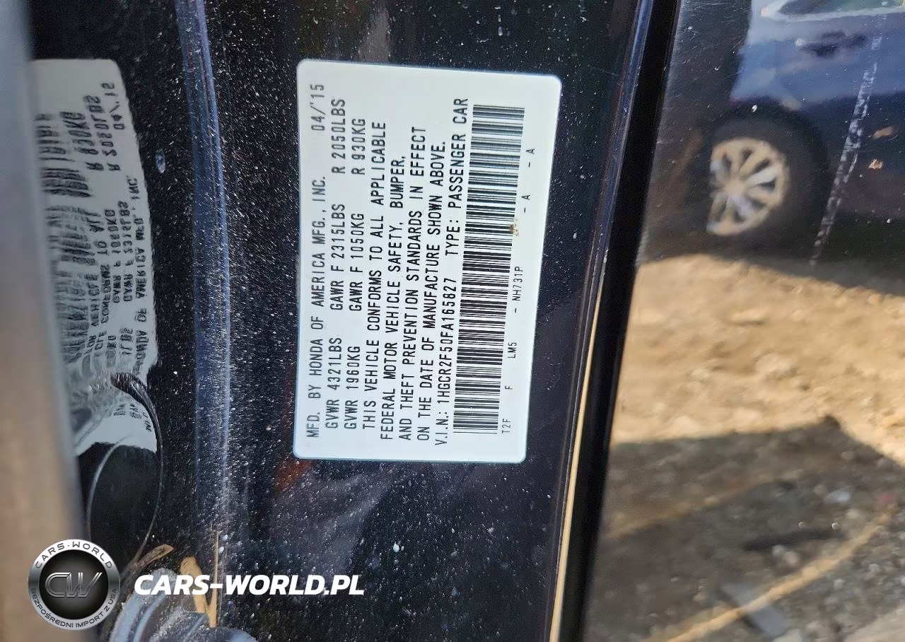 2015 Honda Accord Sport VIN:1HGCR2F50FA165827 - 12
