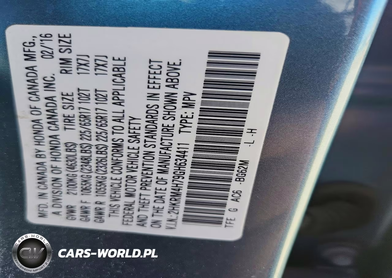 2016 Honda Cr-V VIN:2HKRM4H79GH634411 - 13