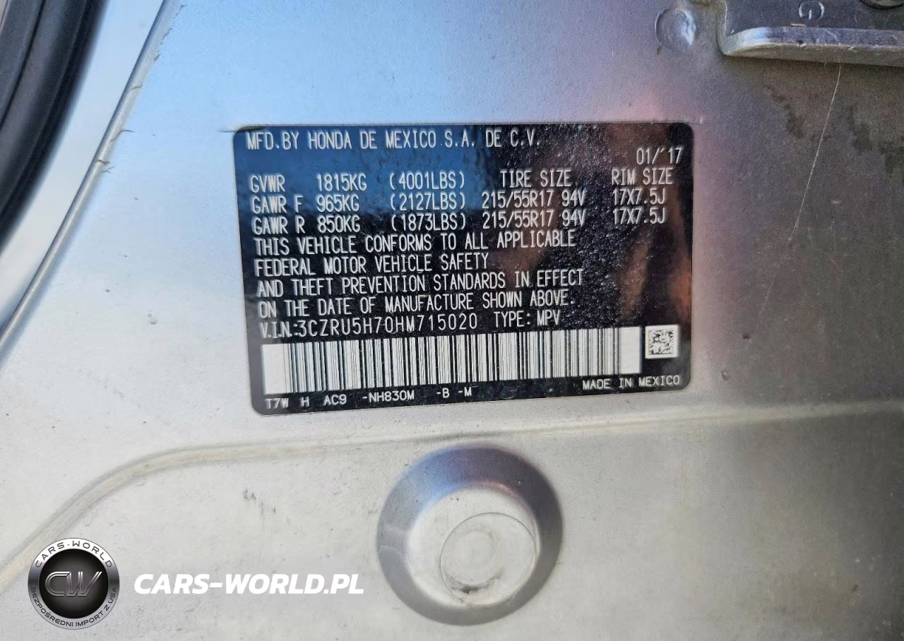 2017 Honda Hr-V Exl VIN:3CZRU5H70HM715020 - 14