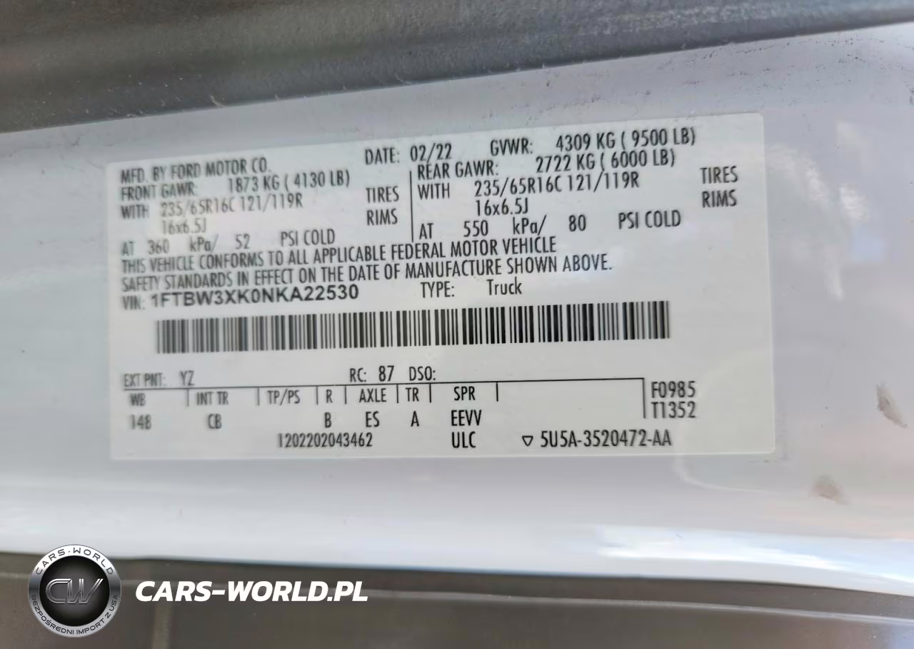2022 Ford Transit 350 Delivery Van VIN:1FTBW3XK0NKA22530 - 14