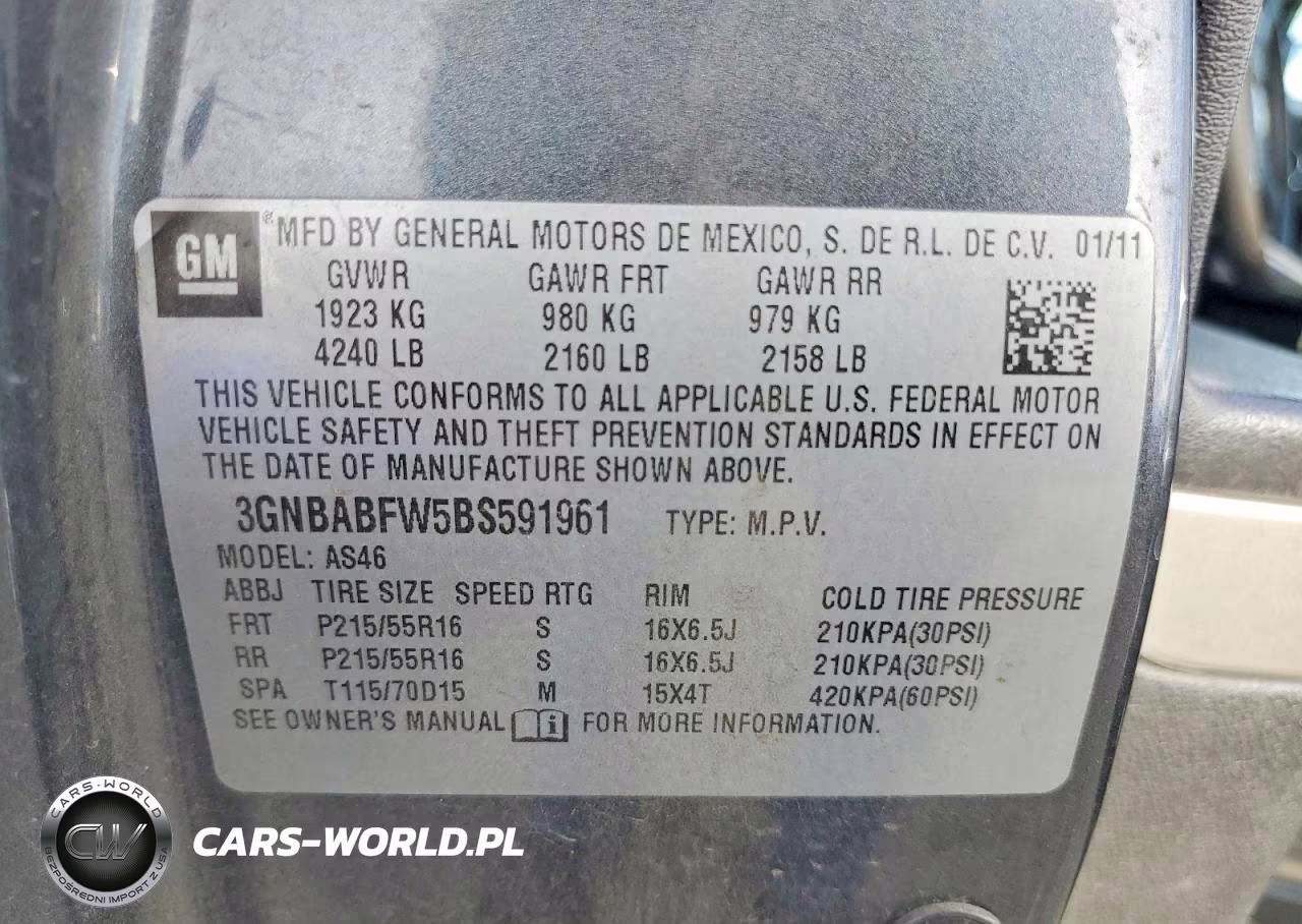 2011 Chevrolet Hhr Lt VIN:3GNBABFW5BS591961 - 13
