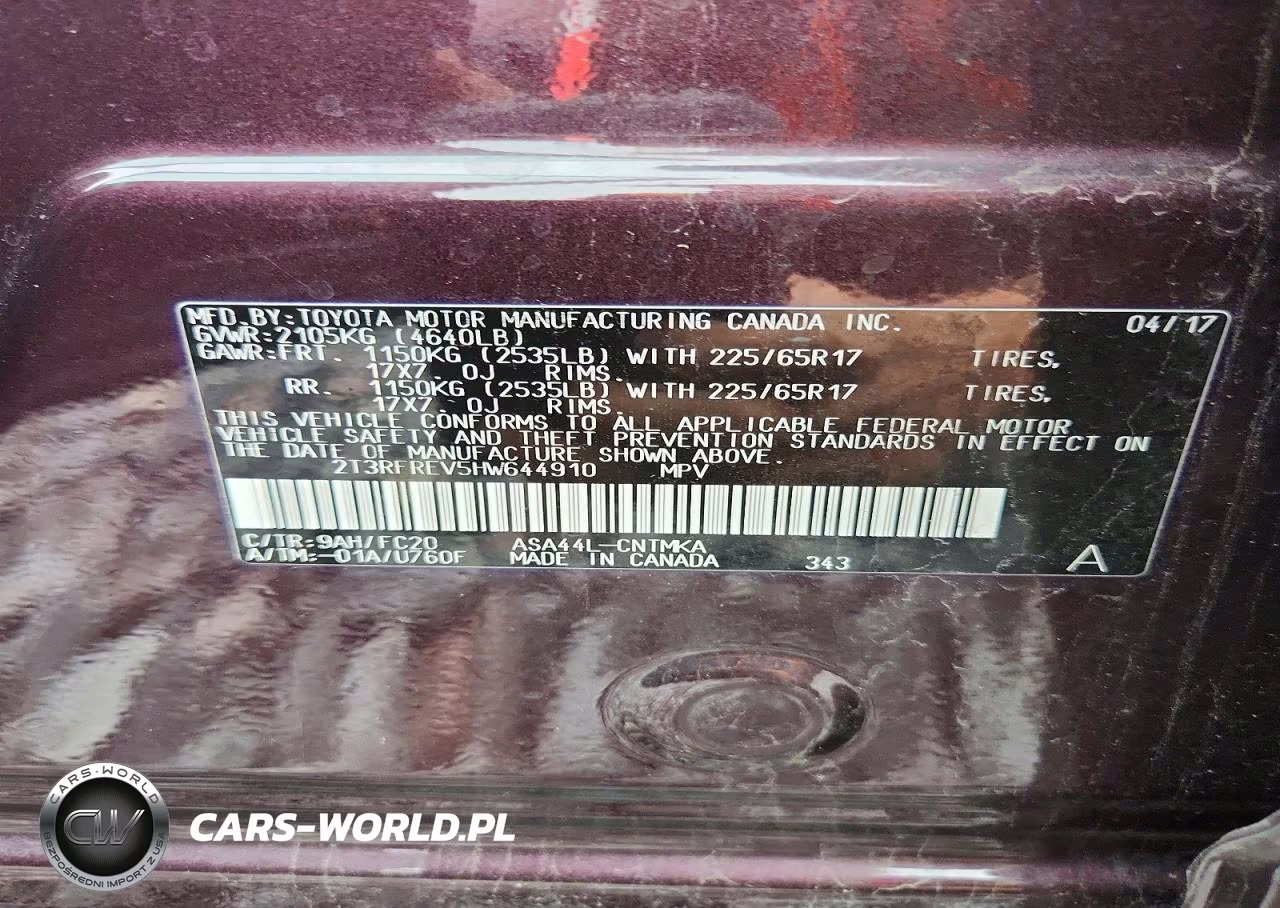 2017 Toyota Rav4 Xle VIN:2T3RFREV5HW644910 - 13