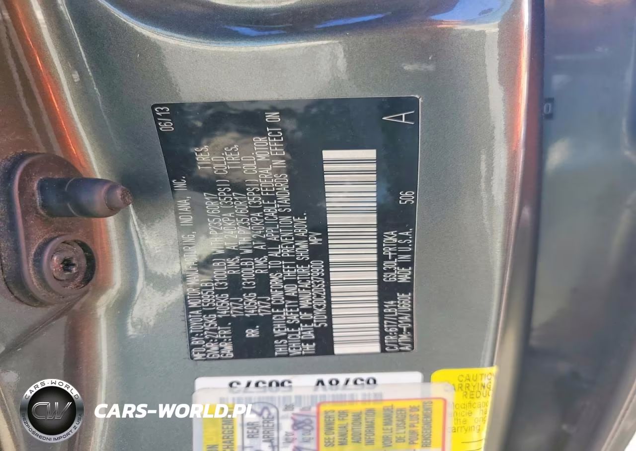 2013 Toyota Sienna Xle 8-Passenger VIN:5TDYK3DC2DS379900 - 13