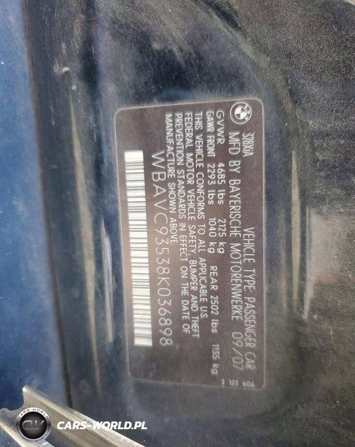 2008 BMW 328 Xi VIN:WBAVC93538K036898 - 12