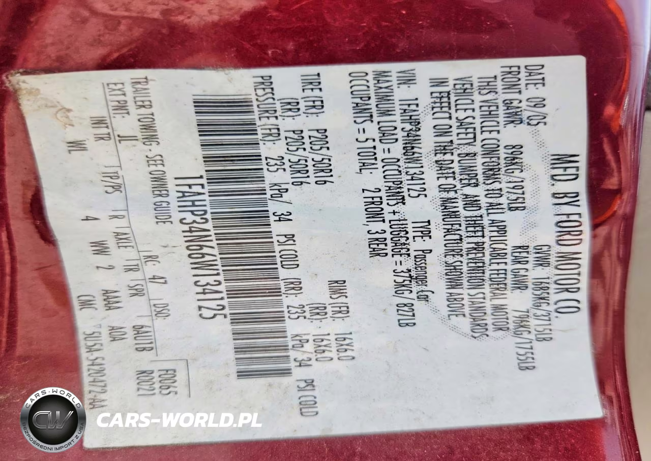 2006 Ford Focus Zx4 VIN:1FAHP34N66W134125 - 13
