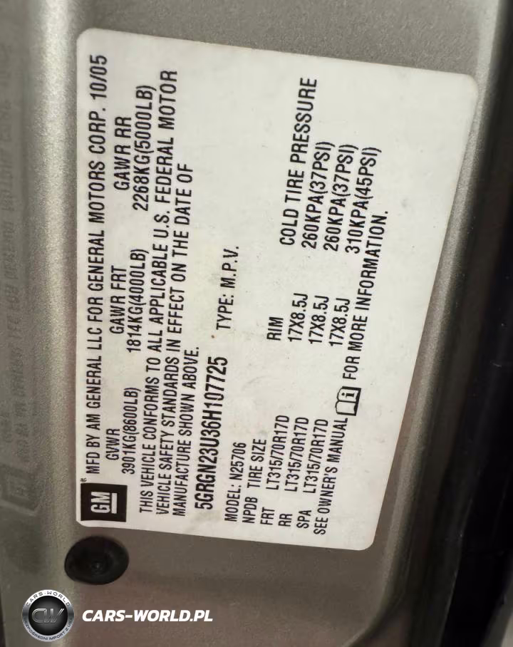 2006 Hummer H2 VIN:5GRGN23U36H107725 - 10