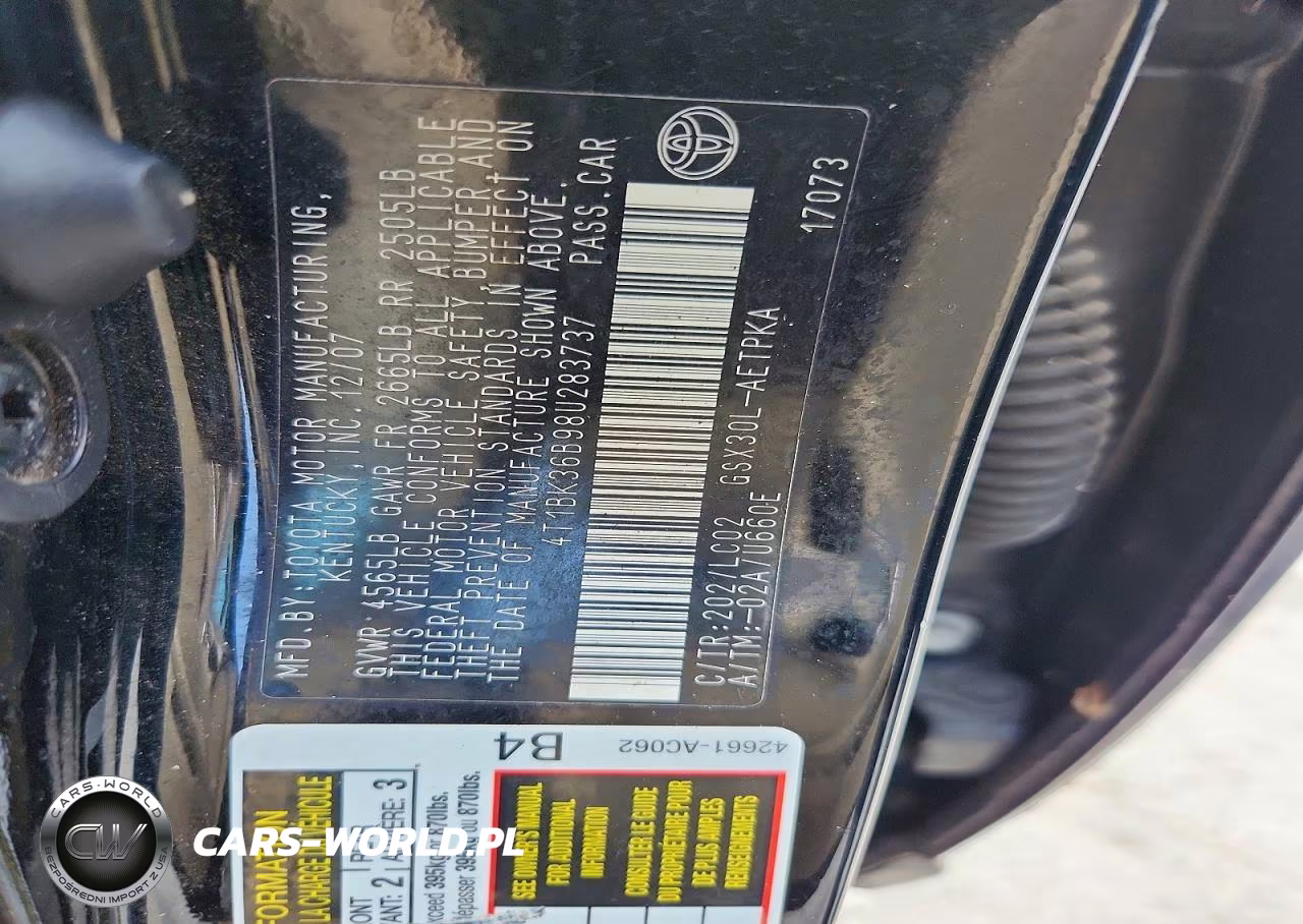 2008 Toyota Avalon Limited VIN:4T1BK36B98U283737 - 12