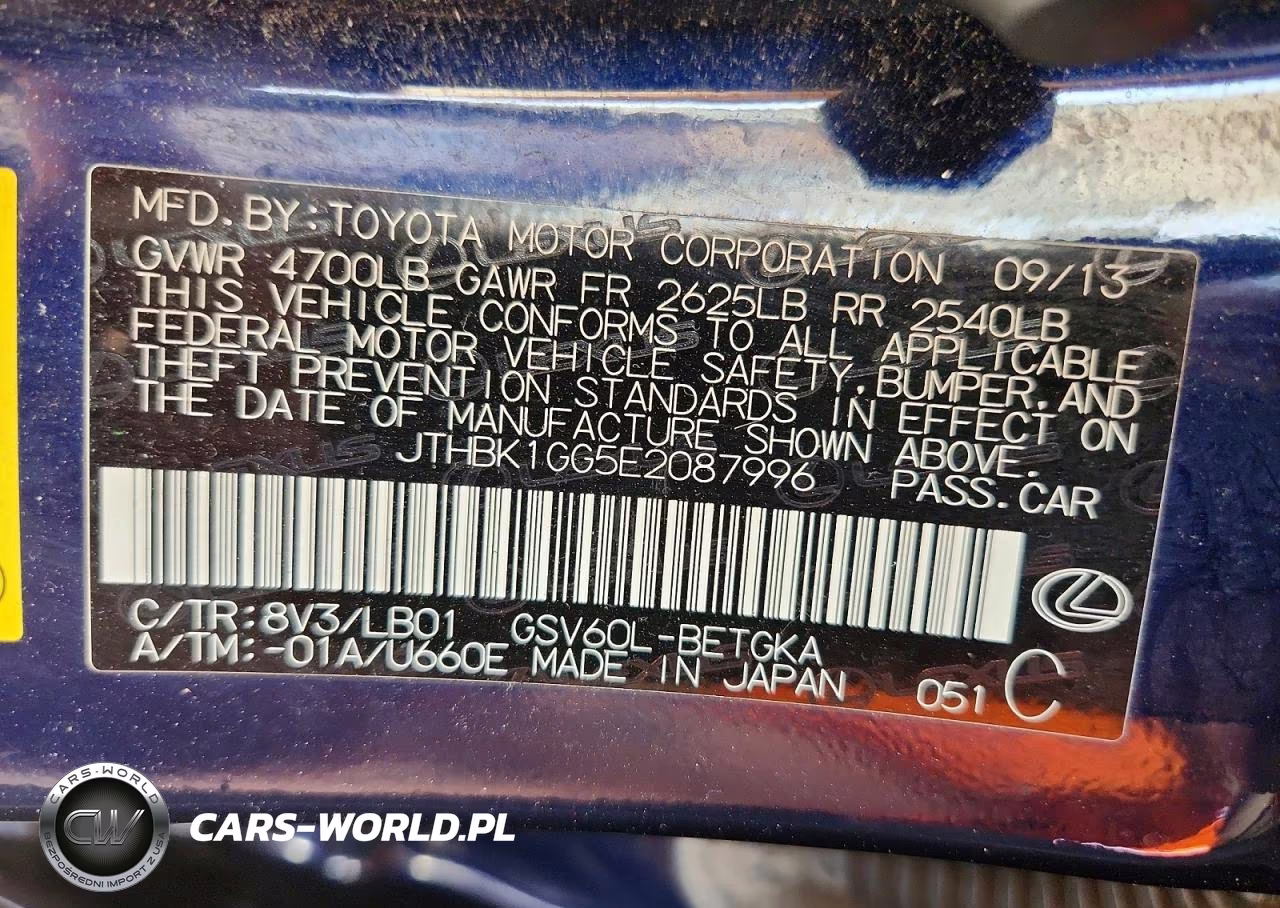 2014 Lexus Es 350 VIN:JTHBK1GG5E2087996 - 12