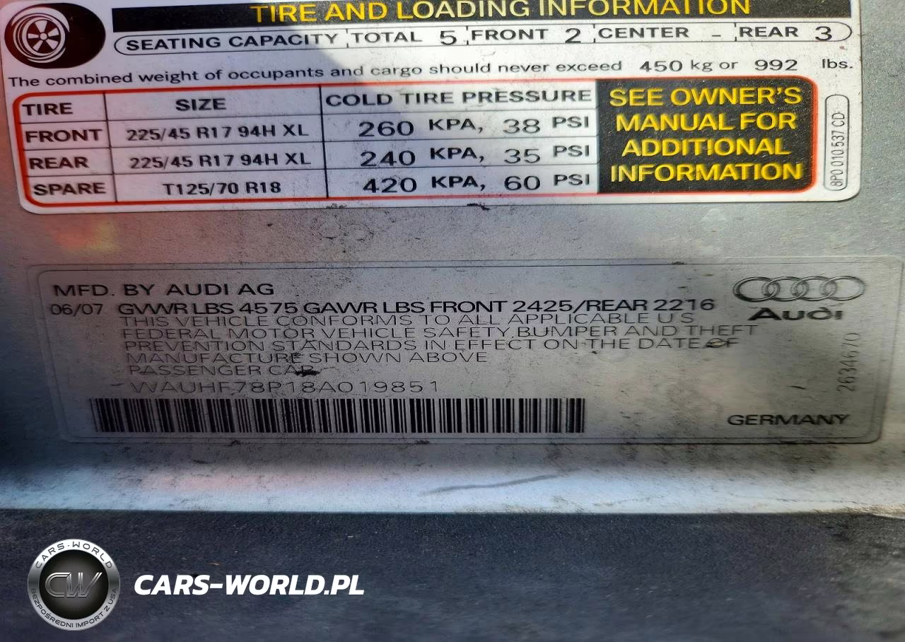2008 Audi A3 2.0 VIN:WAUHF78P18A019851 - 12