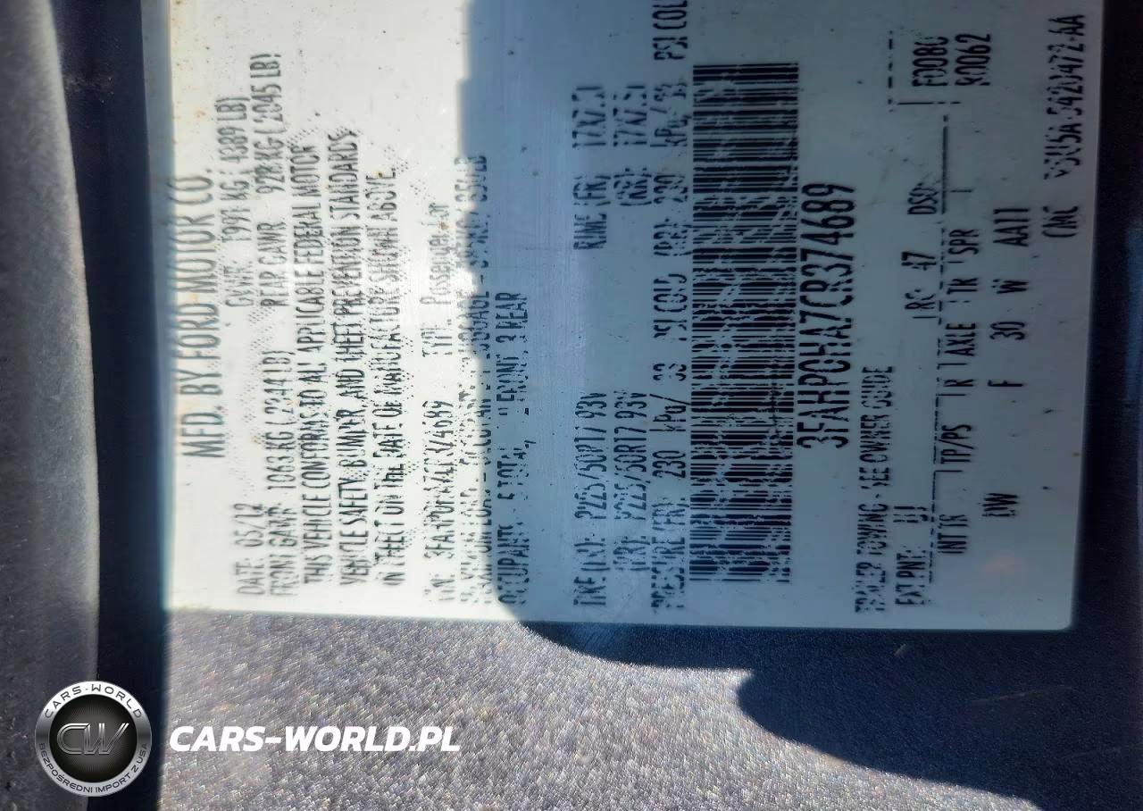 2012 Ford Fusion Se VIN:3FAHP0HA7CR374689 - 12