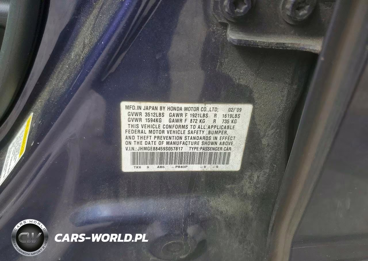 2009 Honda Fit Sport VIN:JHMGE88459S057817 - 13