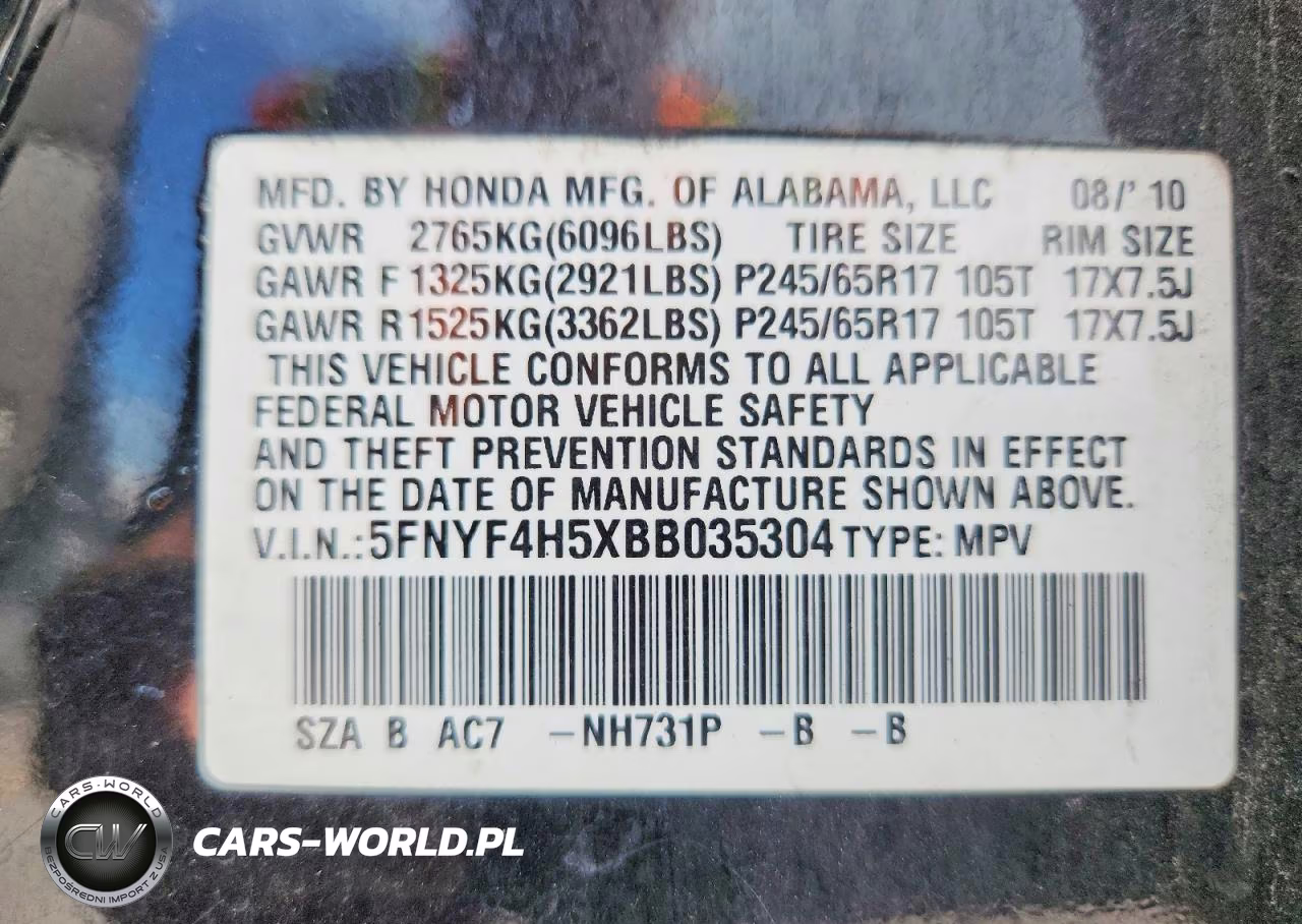 2011 Honda Pilot Exl VIN:5FNYF4H5XBB035304 - 13
