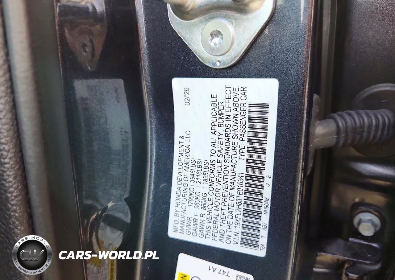 2026 Honda Civic Sport VIN:19XFL2H83TE016941 - 12