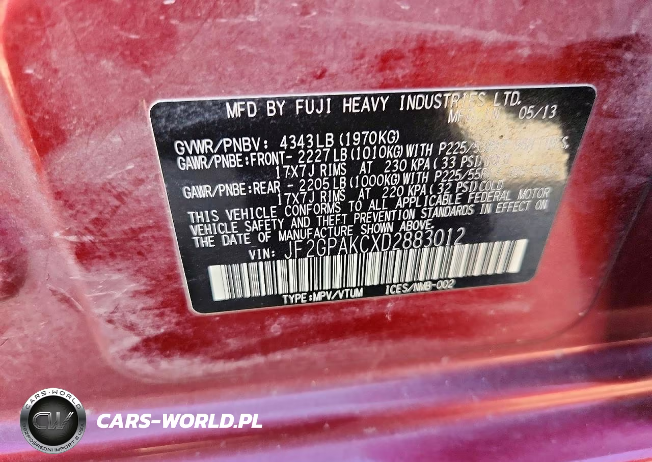 2013 Subaru Xv Crosstrek 2.0 Limited VIN:JF2GPAKCXD2883012 - 12