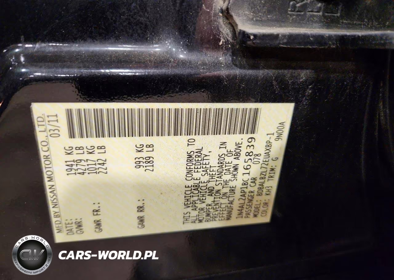 2011 Nissan Altima 2.5 VIN:1N4AL2AP1BC165839 - 12