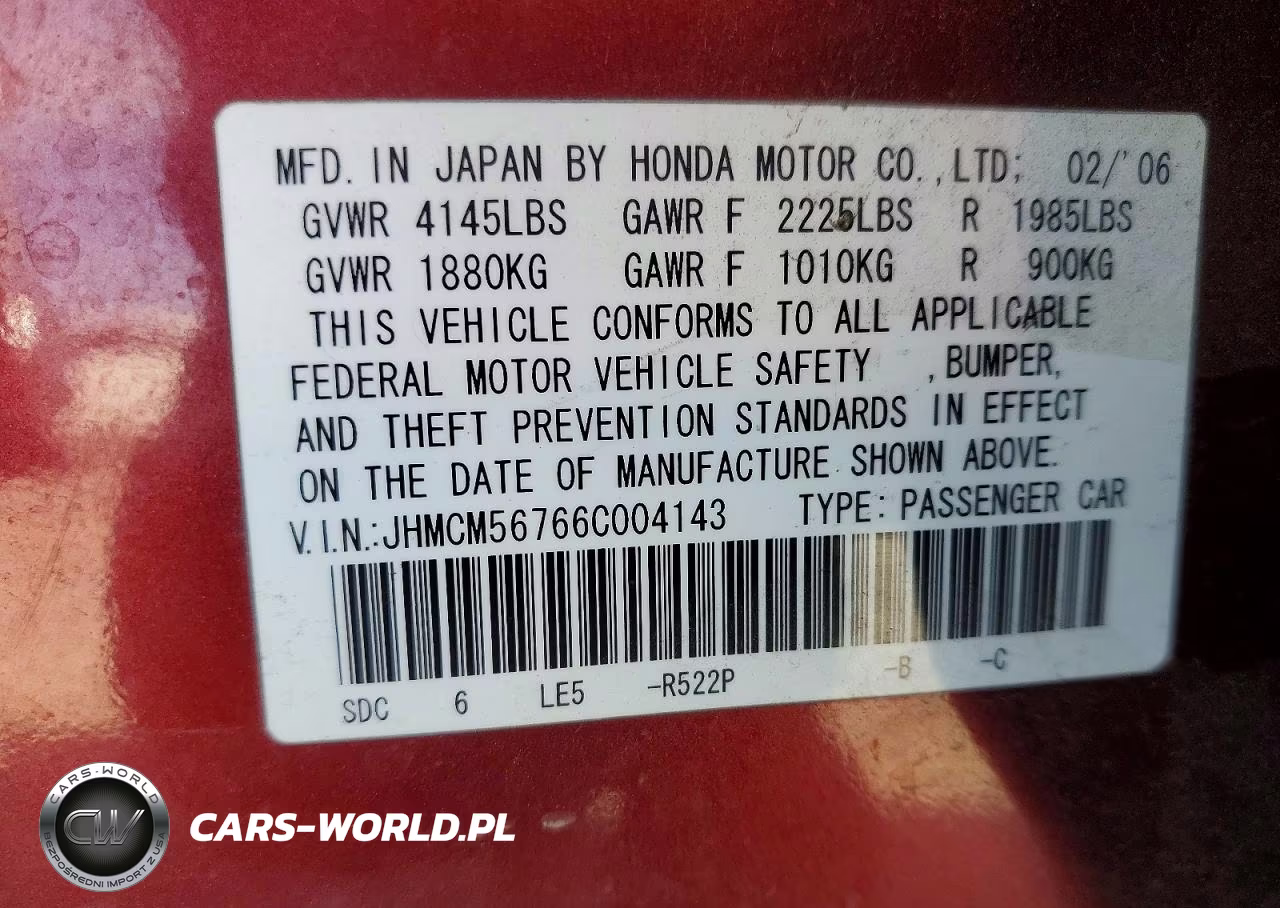 2006 Honda Accord Ex VIN:JHMCM56766C004143 - 12