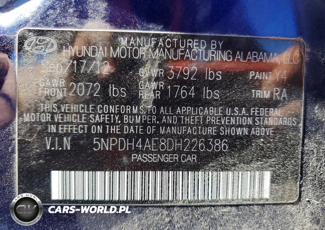 2013 Hyundai Elantra Gls VIN:5NPDH4AE8DH226386 - 12