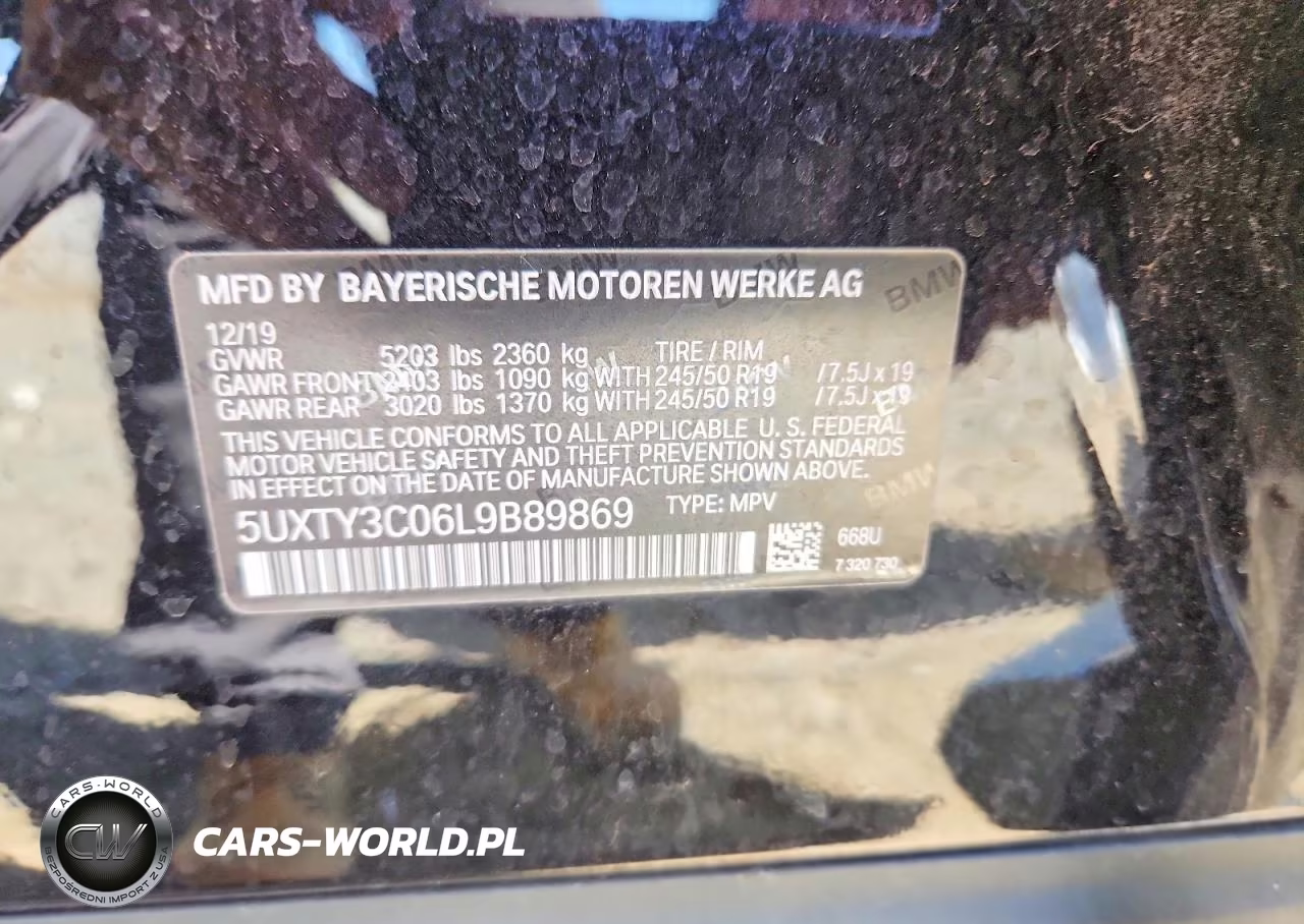 2020 BMW X3 Sdrive30I VIN:5UXTY3C06L9B89869 - 14