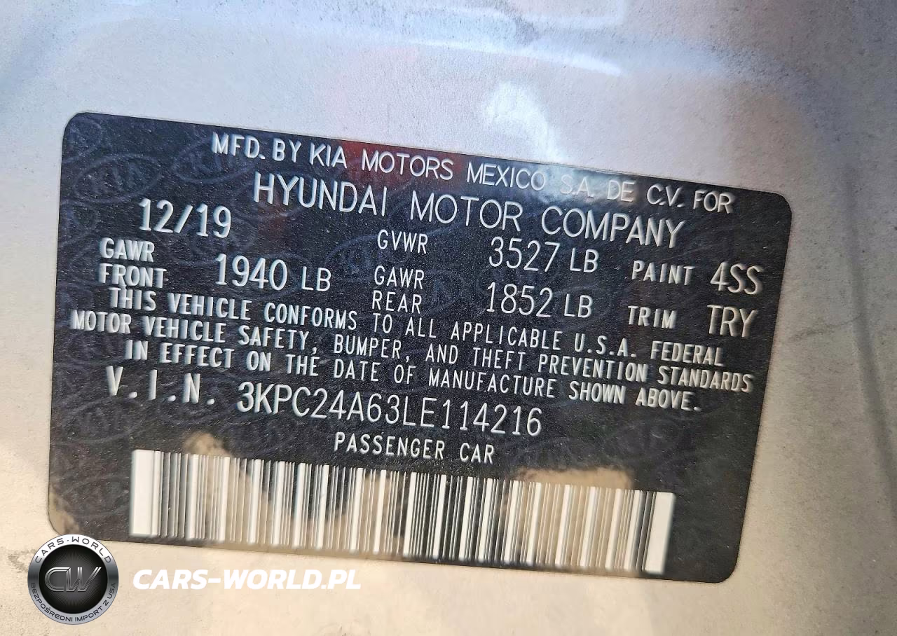 2020 Hyundai Accent Se VIN:3KPC24A63LE114216 - 12