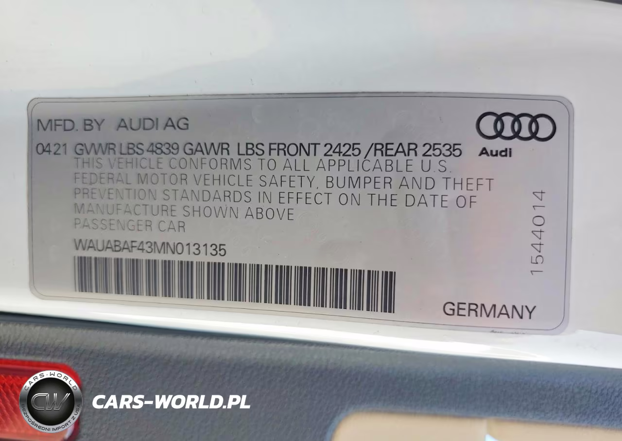 2021 Audi A4 Premium 40 VIN:WAUABAF43MN013135 - 13