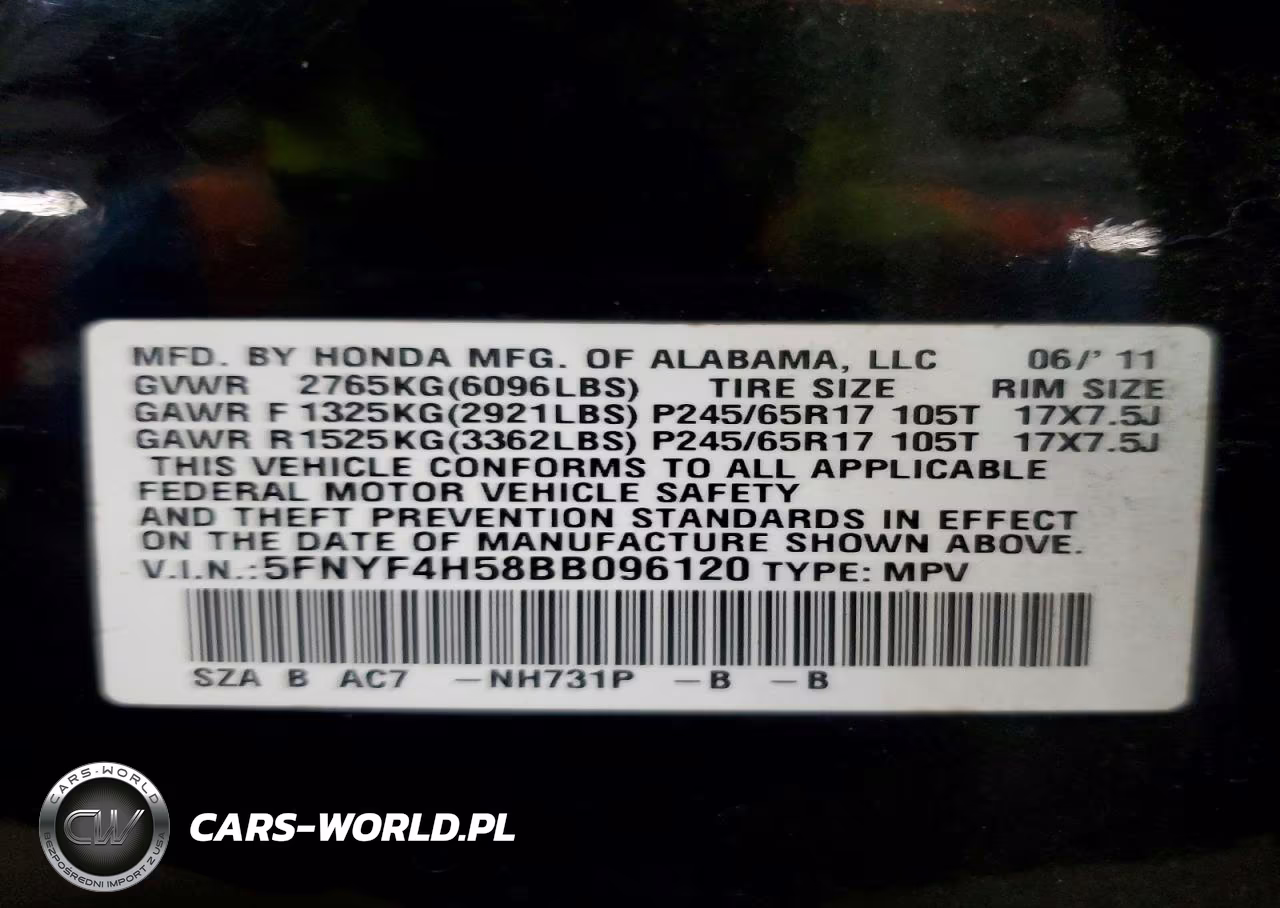 2011 Honda Pilot Exl VIN:5FNYF4H58BB096120 - 13