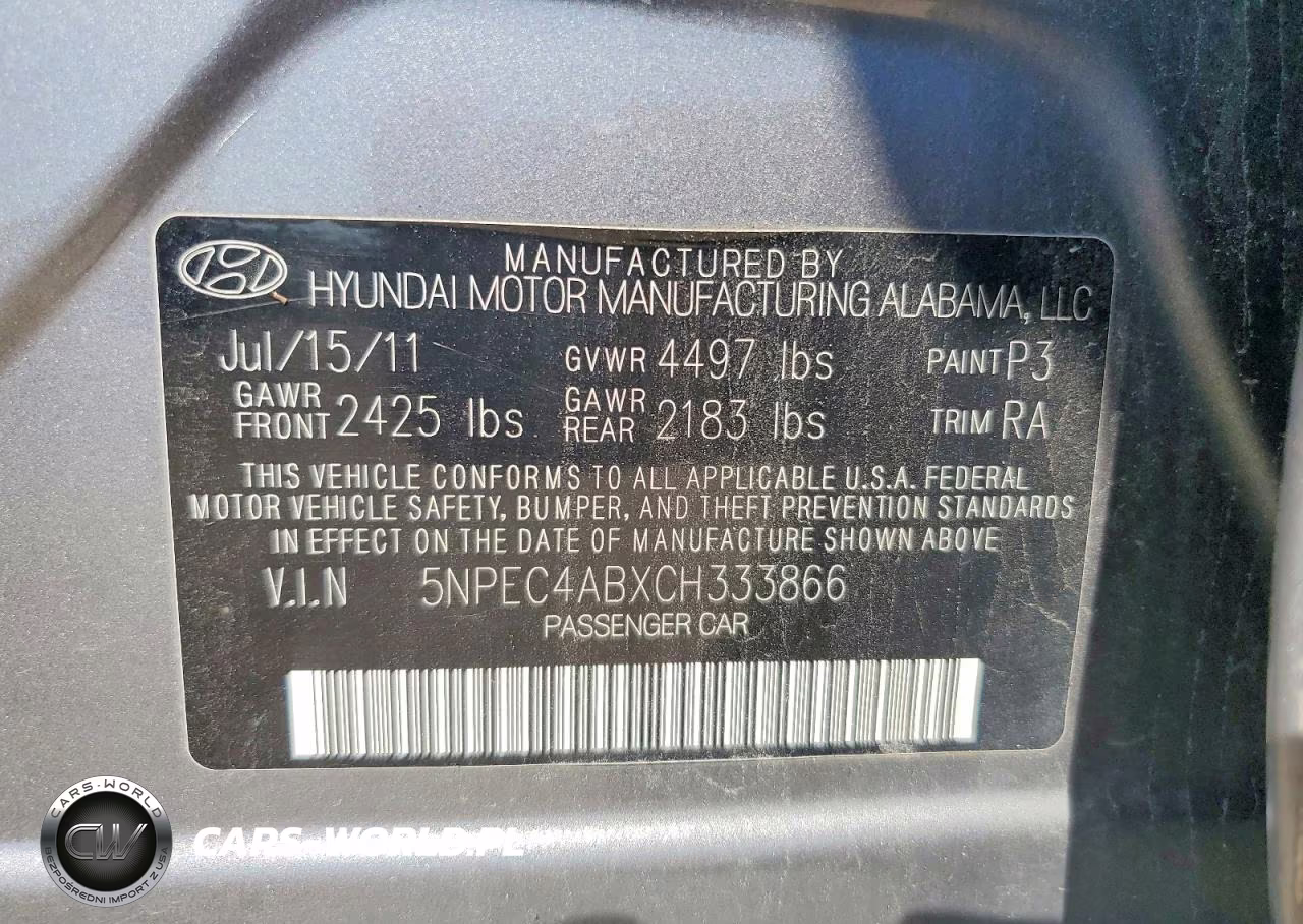 2012 Hyundai Sonata Limited 2.0T VIN:5NPEC4ABXCH333866 - 12