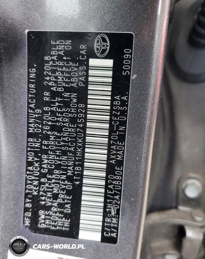 2019 Toyota Camry L VIN:4T1B11HKXKU745928 - 13