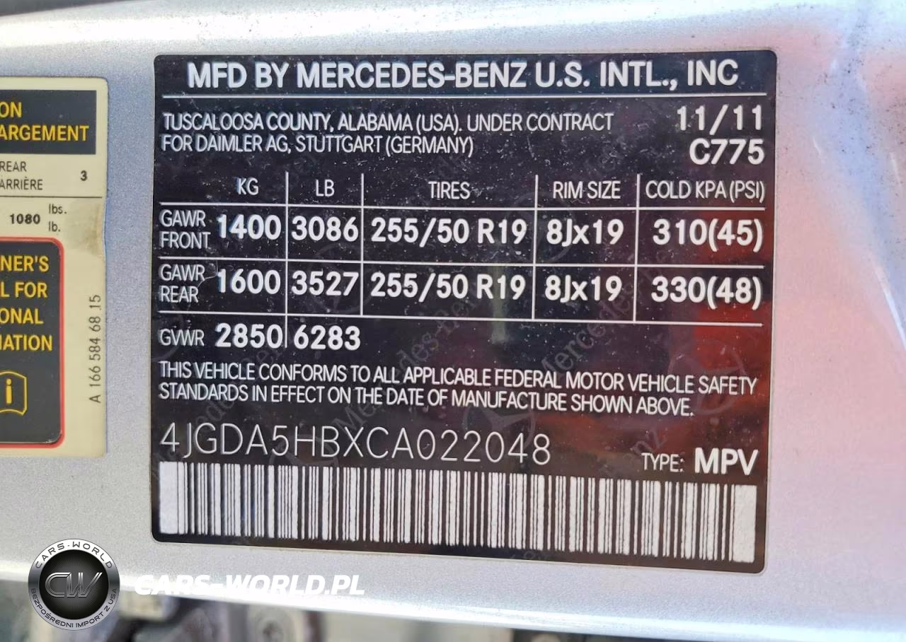 2012 Mercedes-Benz Ml 350 4Matic VIN:4JGDA5HBXCA022048 - 13