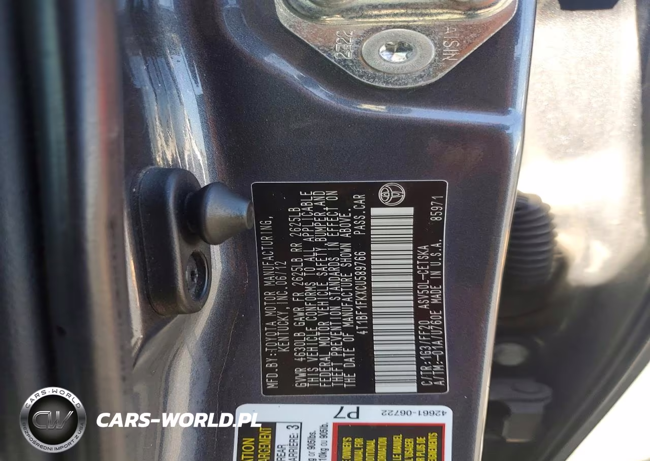 2012 Toyota Camry Se VIN:4T1BF1FKXCU589766 - 12