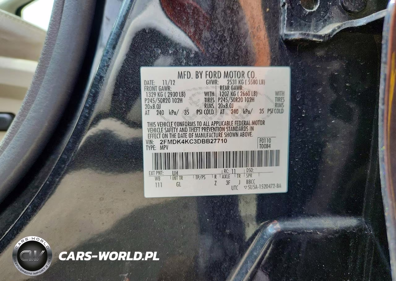2013 Ford Edge Limited VIN:2FMDK4KC3DBB27710 - 13