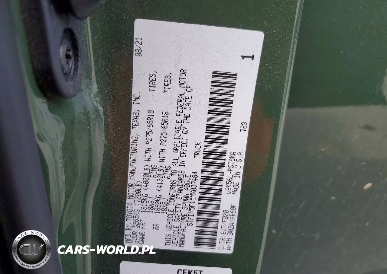 2021 Toyota Tundra Sr5 VIN:5TFDY5F15MX037484 - 12