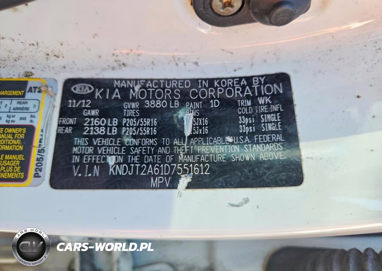 2013 Kia Soul + VIN:KNDJT2A61D7551612 - 13