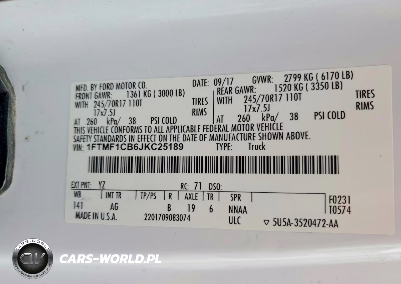 2018 Ford F150 VIN:1FTMF1CB6JKC25189 - 12