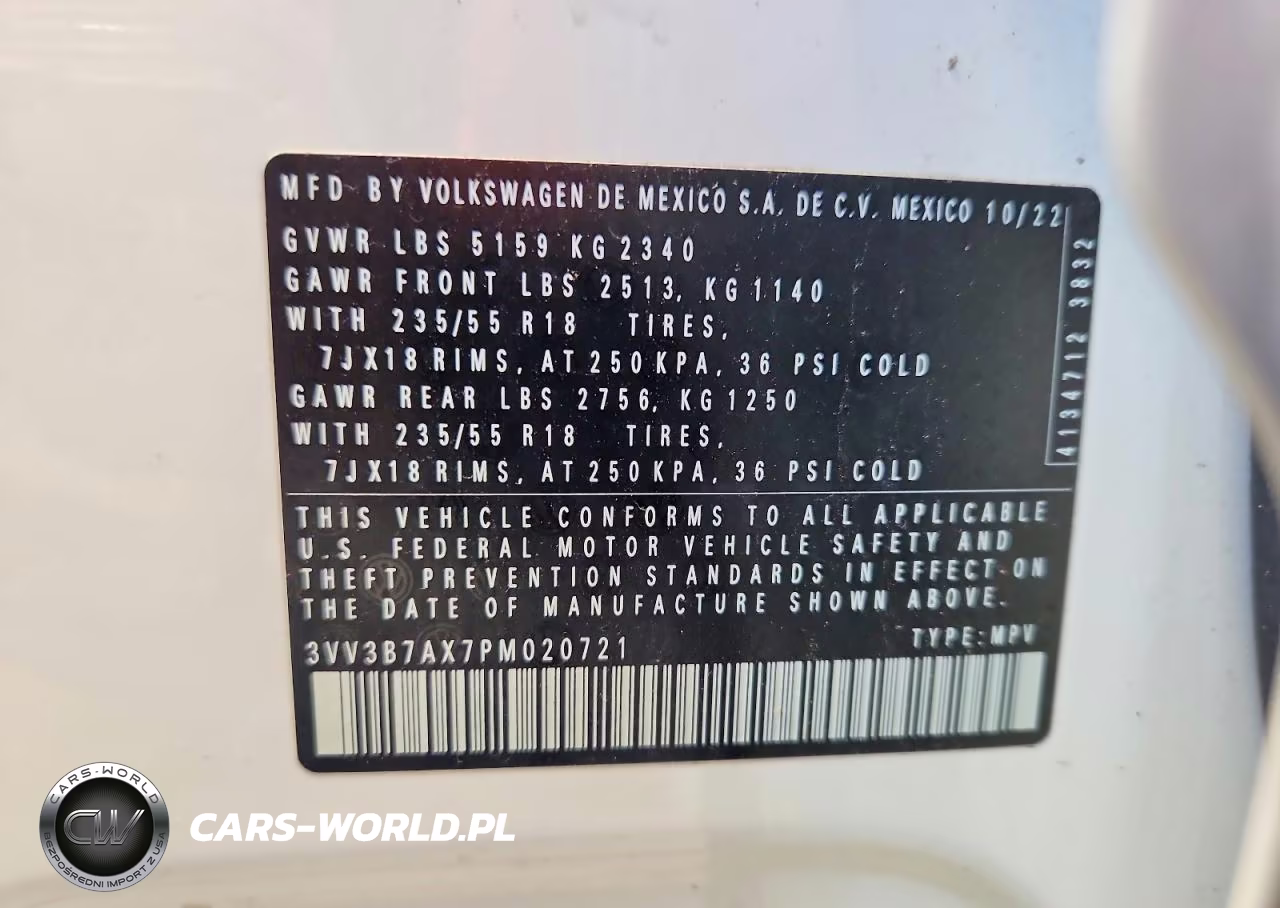 2023 Volkswagen Tiguan Se VIN:3VV3B7AX7PM020721 - 13