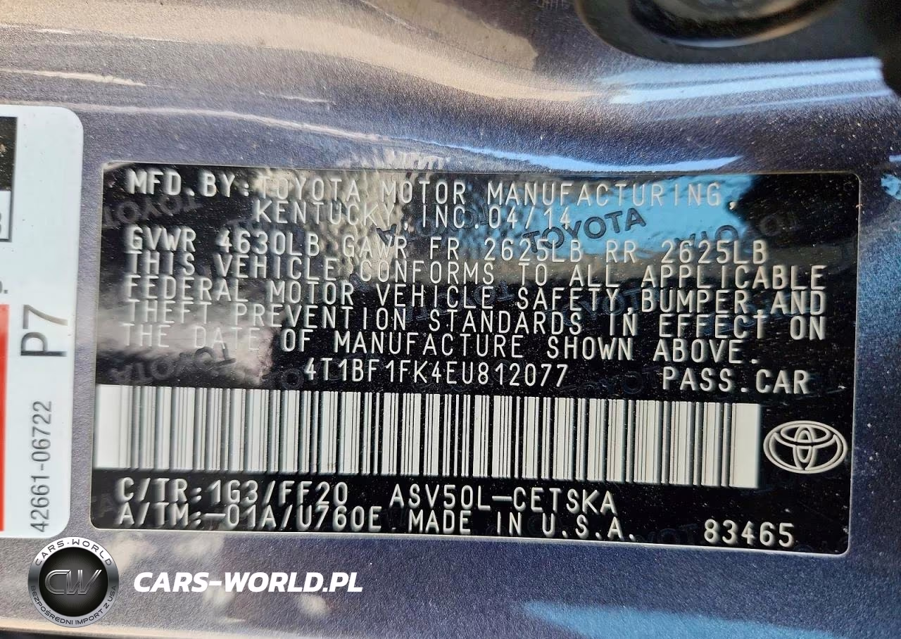 2014 Toyota Camry Se VIN:4T1BF1FK4EU812077 - 13