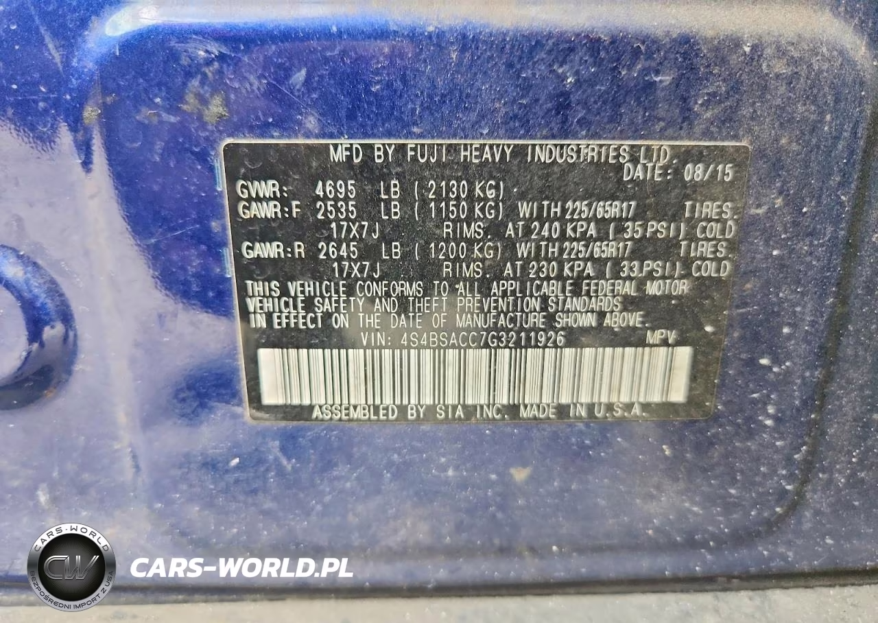 2016 Subaru Outback VIN:4S4BSACC7G3211926 - 13
