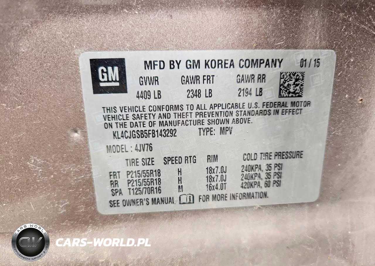 2015 Buick Encore VIN:KL4CJGSB5FB143292 - 13