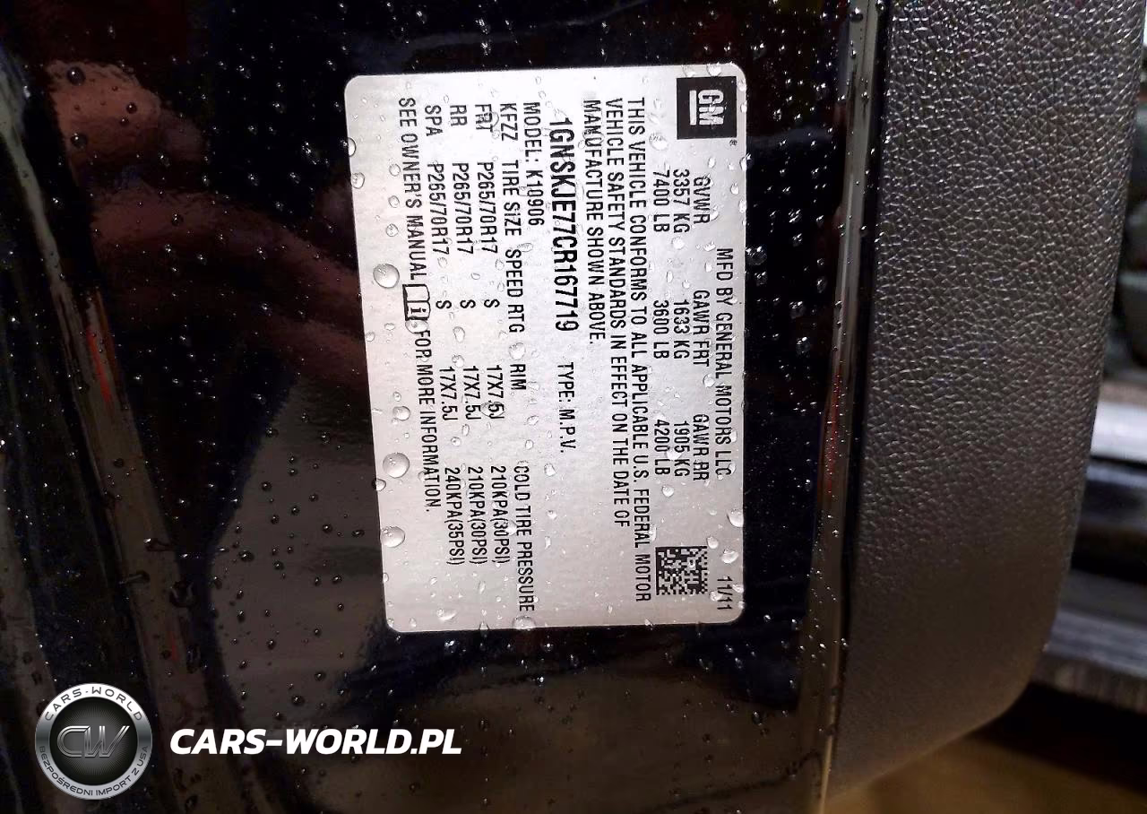 2012 Chevrolet Suburban K1500 Lt VIN:1GNSKJE77CR167719 - 14