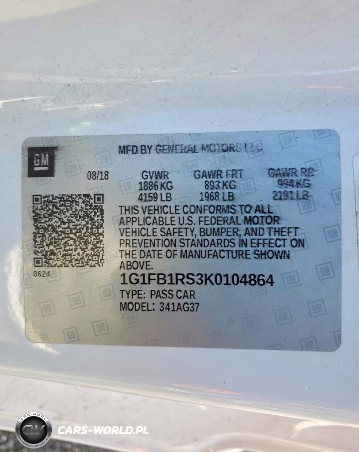 2019 Chevrolet Camaro Ls VIN:1G1FB1RS3K0104864 - 13