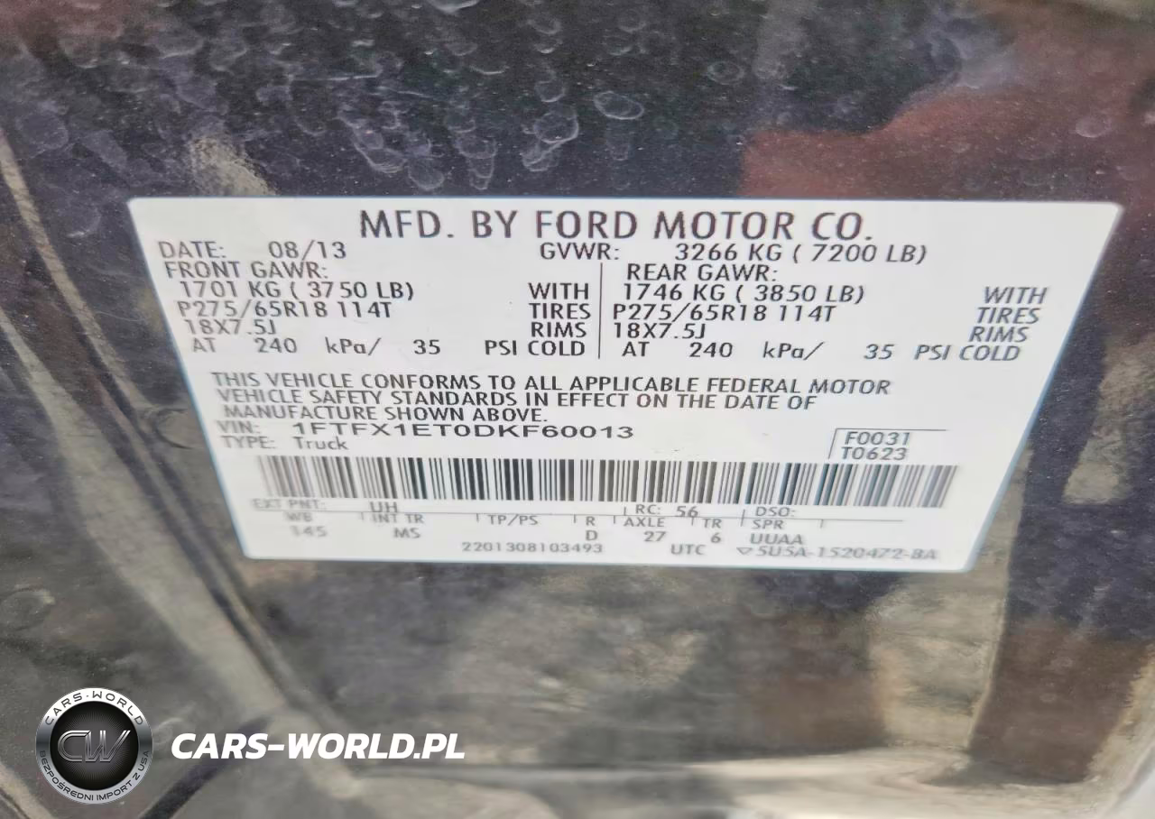 2013 Ford F150 Super Cab VIN:1FTFX1ET0DKF60013 - 12